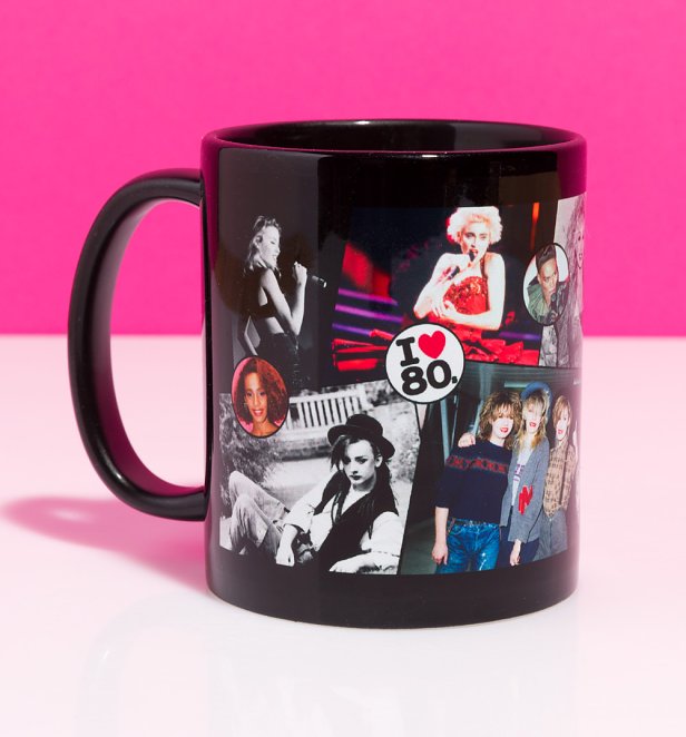 80s Pop Stars Black Mug