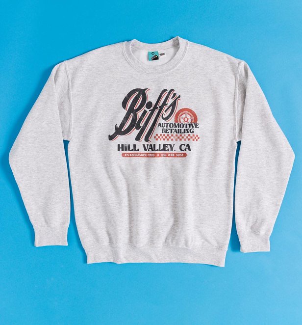 Back To The Future Biff's Automotive Detailing Ash Grey Sweater