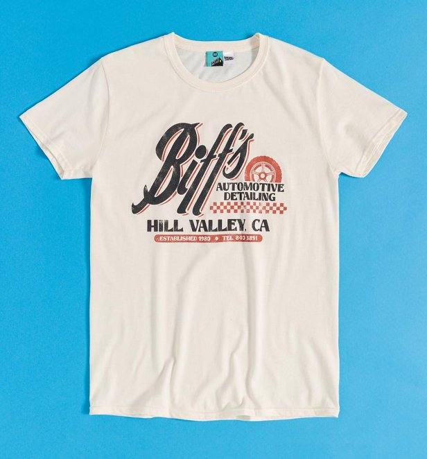 Back To The Future Biff's Automotive Detailing Natural T-Shirt