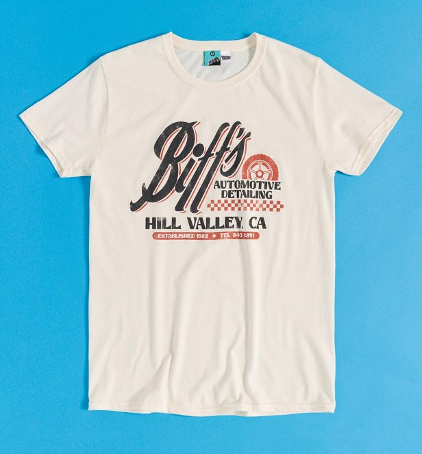 Back To The Future Biff's Automotive Detailing Natural T-Shirt Back To The Future Biff's Automotive Detailing Natural T-Shirt