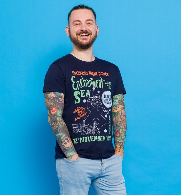 Back To The Future Enchantment Poster Men's Navy T-Shirt Back To The Future Enchantment Poster Men's Navy T-Shirt