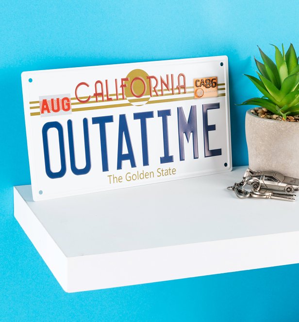 Back To The Future Replica Outatime Numberplate Tin Sign Back To The Future Replica Outatime Numberplate Tin Sign