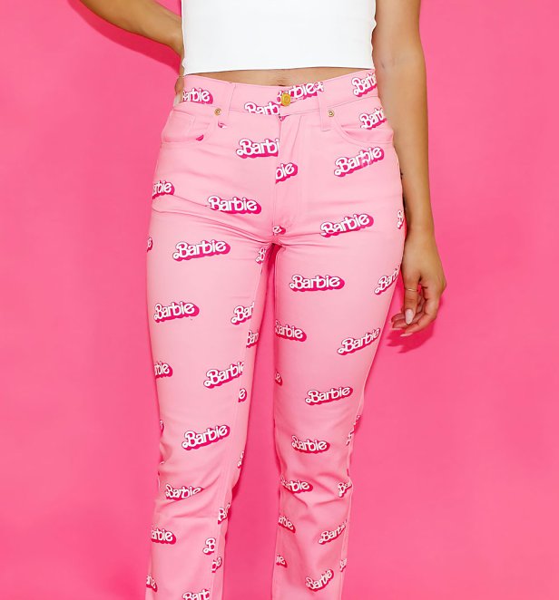 Barbie All Over Print Boyfriend Jeans from Cakeworthy