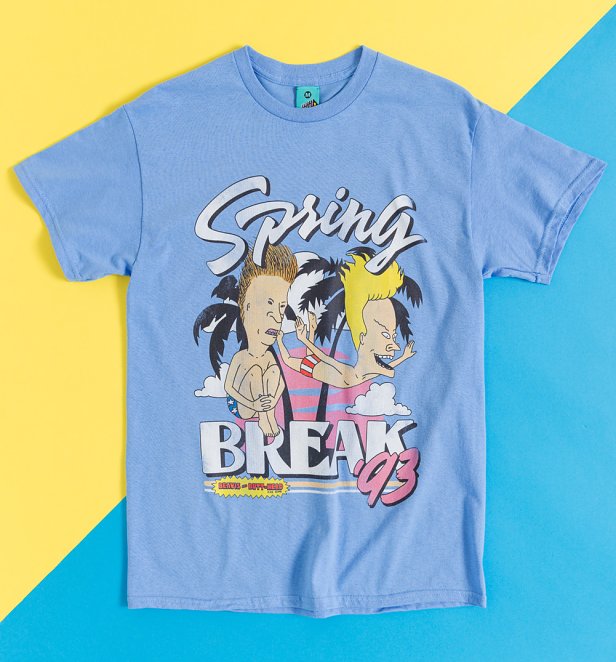 AWAITING APPROVAL Beavis And Butt-Head Spring Break '93 Blue T-Shirt