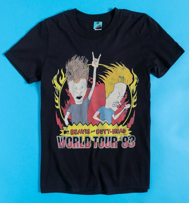 Beavis And Butt-Head World Tour '93 Black T-Shirt
