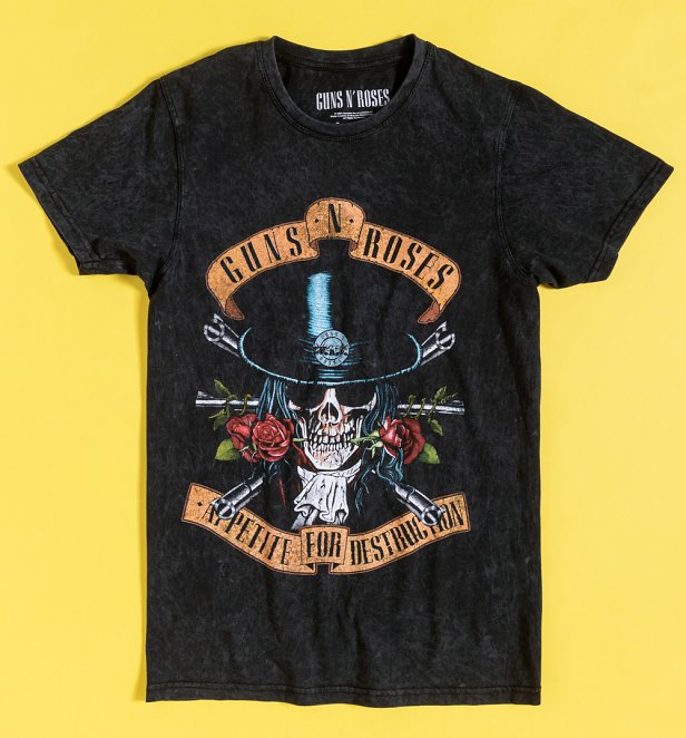 Guns N Roses Mineral Wash Black T-Shirt Guns N Roses Mineral Wash Black T-Shirt