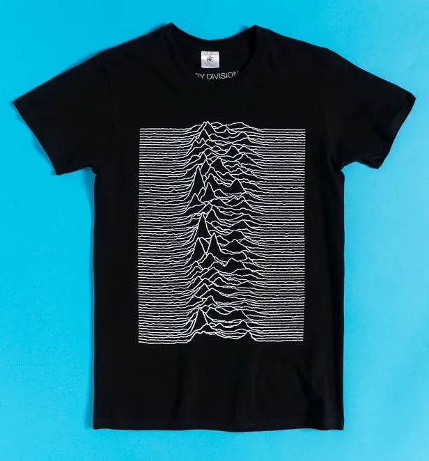 Joy Division Unknown Pleasures Black T Shirt with Back Print