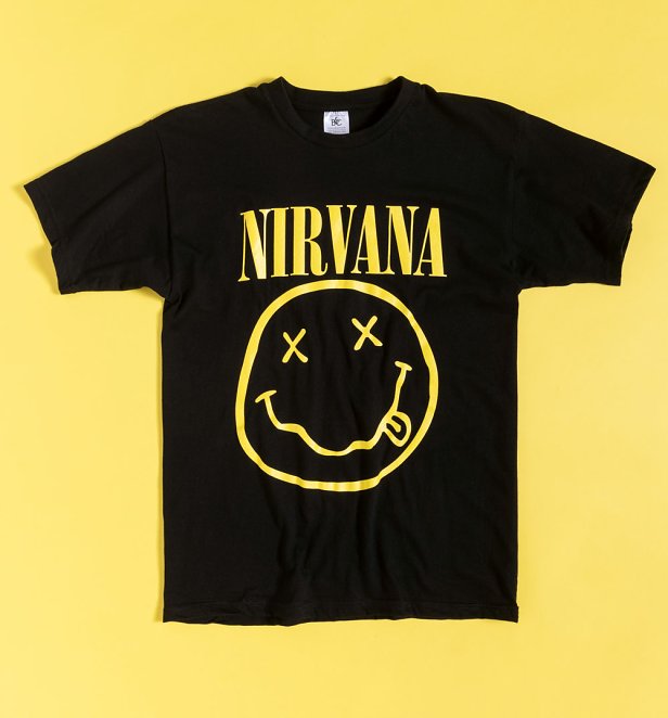 Nirvana Happy Face Black T-Shirt