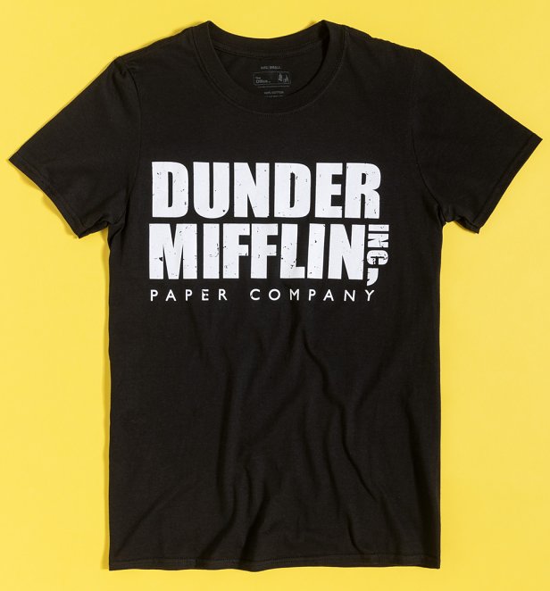 The Office Dunder Mifflin Inc Paper Company Logo Black T-Shirt
