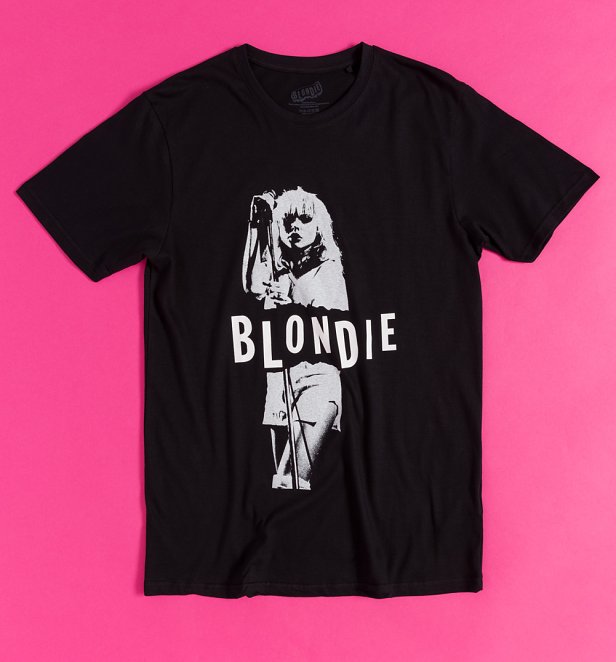 Blondie Mic Stand Black Fitted T-Shirt Blondie Mic Stand Black Fitted T-Shirt