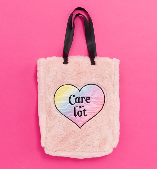 Limited Edition Care Bears Care-A-Lot Pink Faux Fur Tote Bag