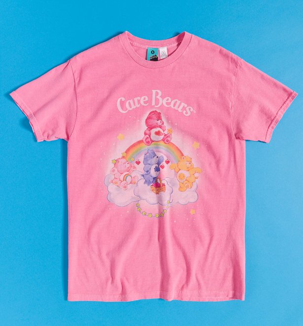 Care Bears Cloud Rainbow Vintage Wash Pink T-Shirt