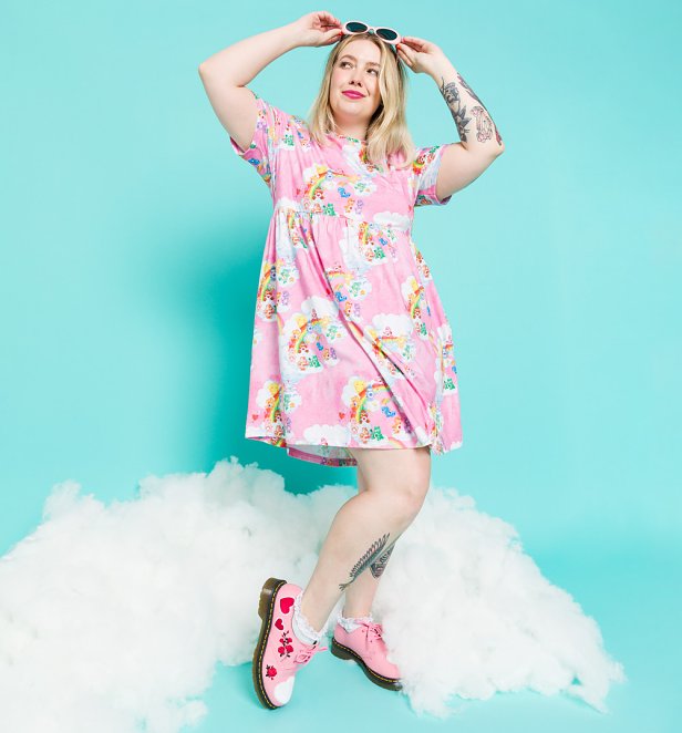 Care Bears Cloud Scene Pink Smock Dress