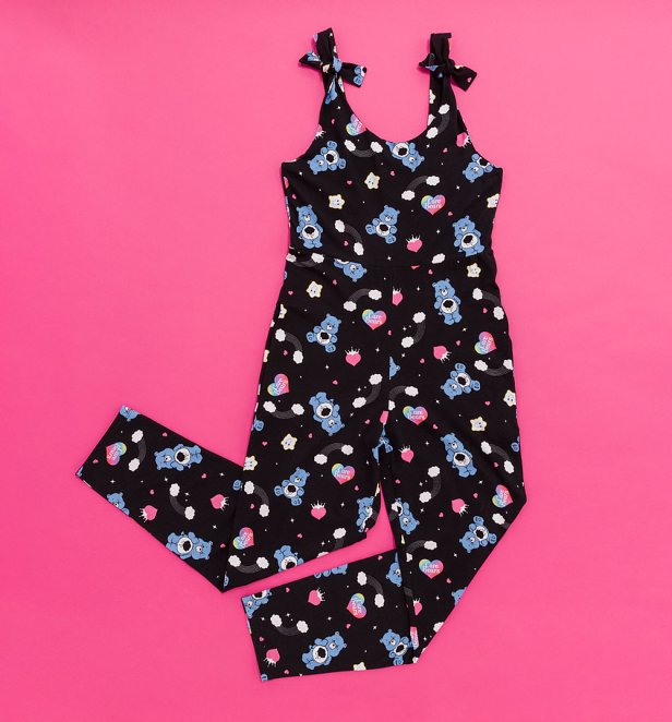 Care Bears Grumpy Bear All Over Print Black Jumpsuit