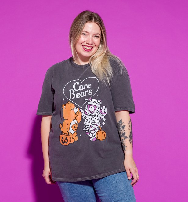 Spooky Care Bears Vintage Wash Charcoal T-Shirt