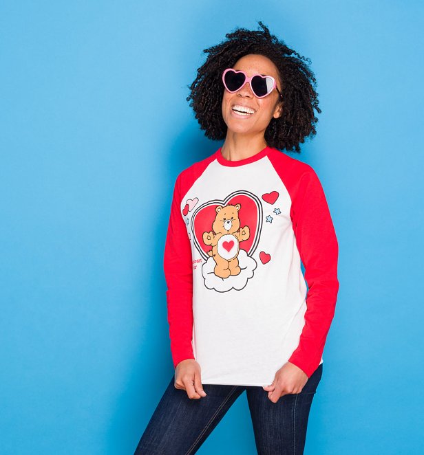 Care Bears Heart Long Sleeve Raglan Baseball T-Shirt