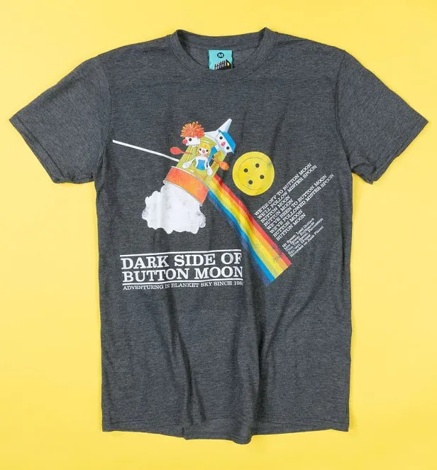 Dark Side Of Button Moon Charcoal T-Shirt