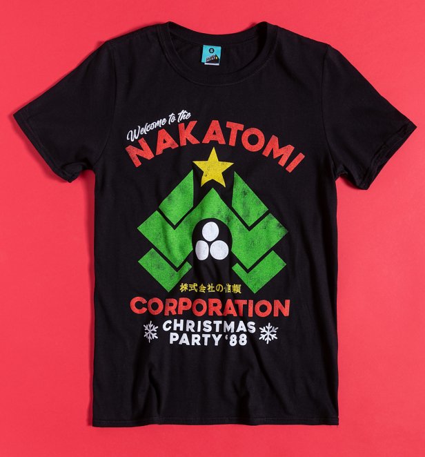 Die Hard Inspired Nakatomi Corporation Christmas Black T-Shirt Die Hard Inspired Nakatomi Corporation Christmas Black T-Shirt