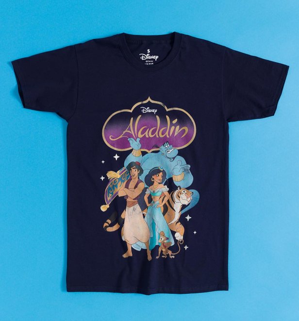 Disney Aladdin Movie Poster Navy T-Shirt