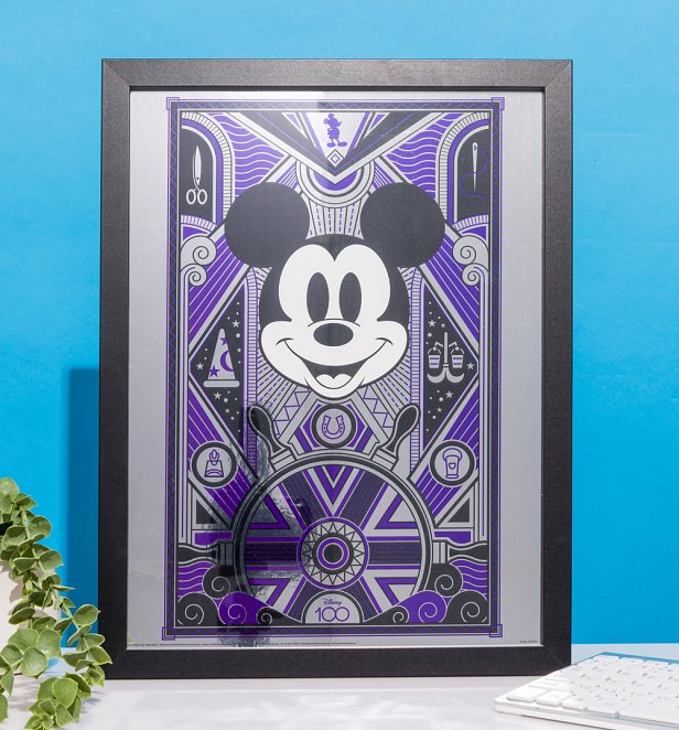 Disney 100 Mickey Mouse Framed Metallic Print