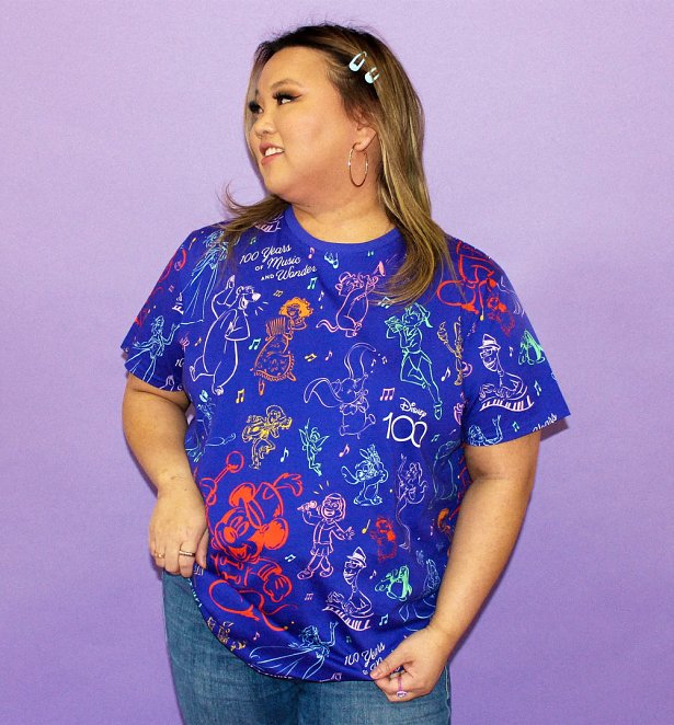 Disney 100 Music All Over Print T-Shirt from Cakeworthy Disney 100 Music All Over Print T-Shirt from Cakeworthy