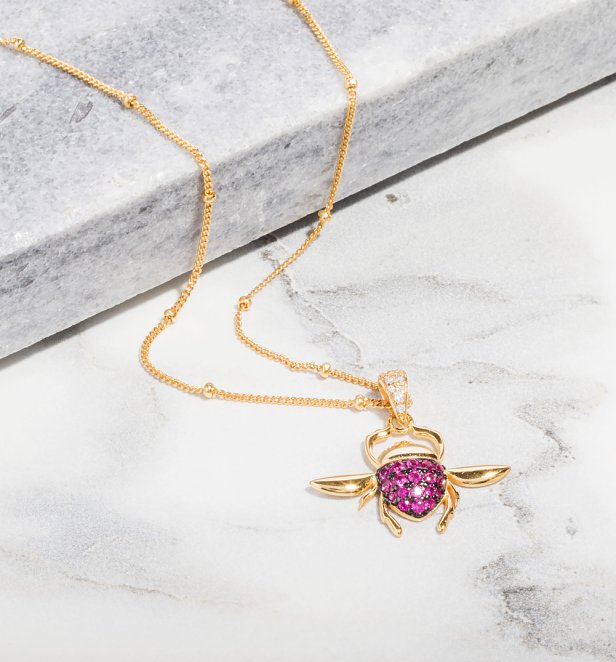 Disney Aladdin Scarab Beetle Gold Plated Sterling Silver Pendant Necklace Disney Aladdin Scarab Beetle Gold Plated Sterling Silver Pendant Necklace