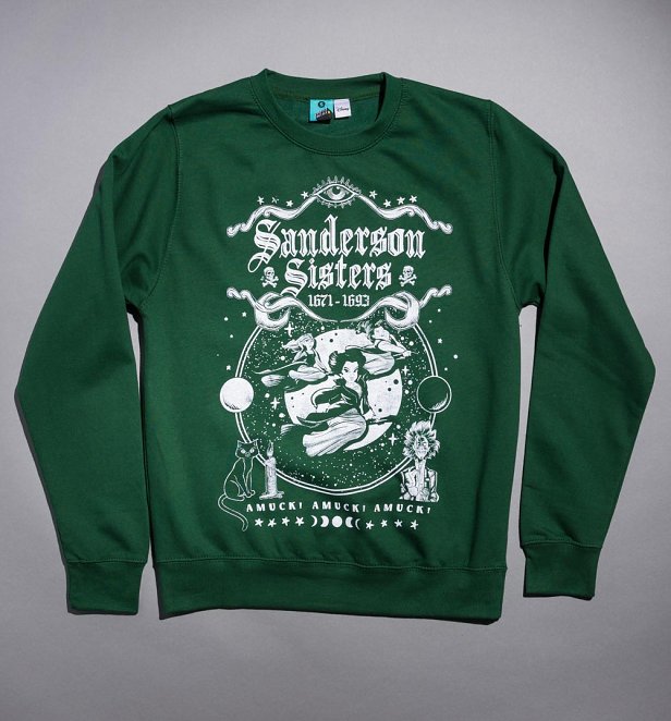 Disney Hocus Pocus Sanderson Sisters Green Sweater