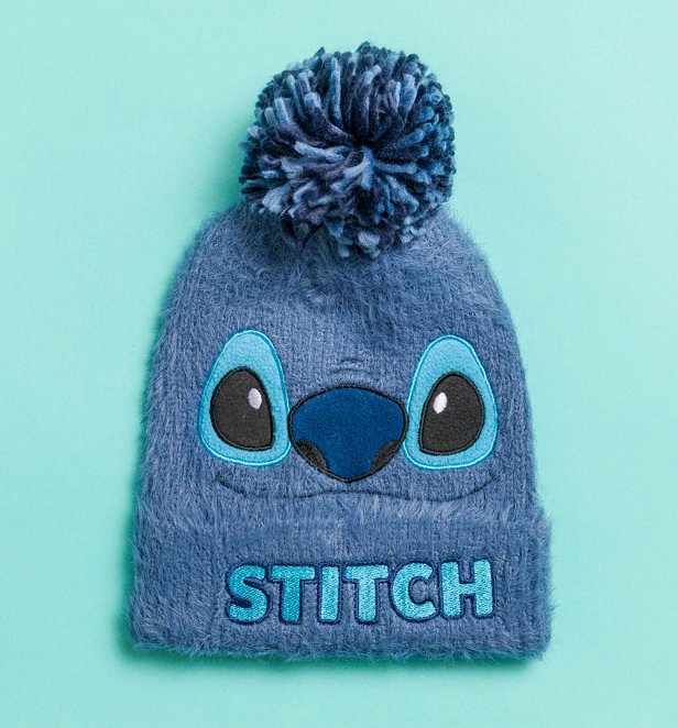 Disney Lilo And Stitch Embroidered Stitch Knitted Bobble Hat