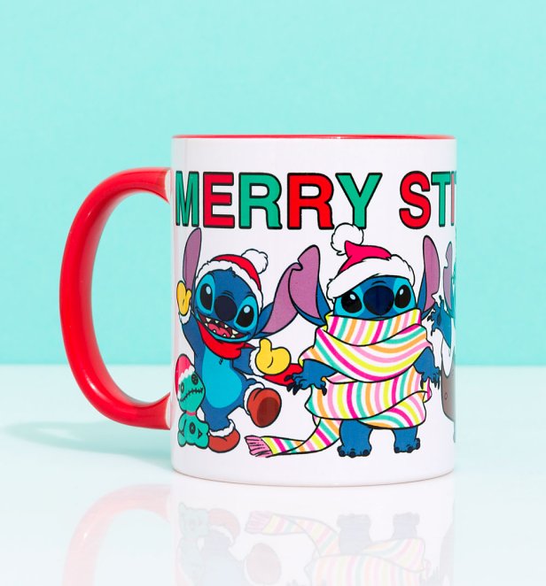 Disney Merry Stitchmas Lilo & Stitch Red Handle Mug