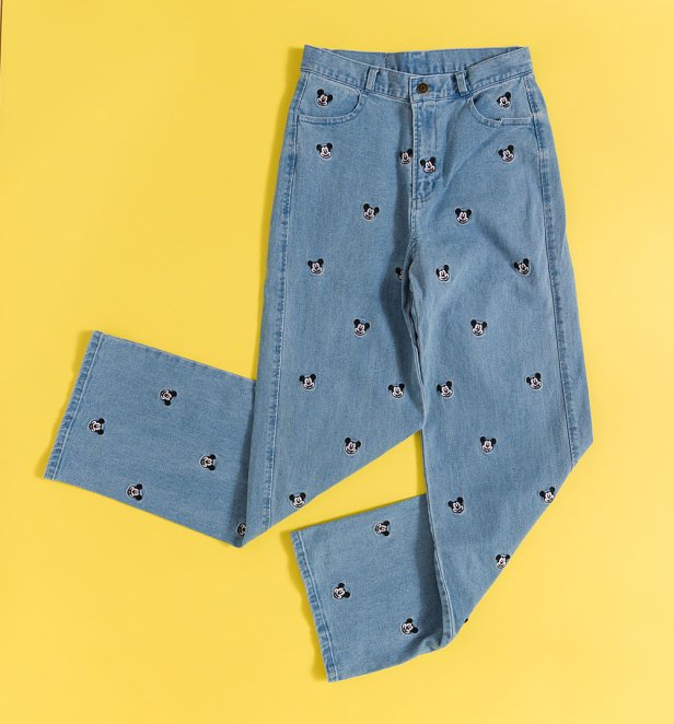 Disney Mickey Mouse Embroidered Denim Jeans from Cakeworthy