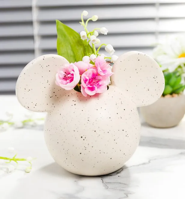 Disney Mickey Mouse Head Natural Speckle Vase