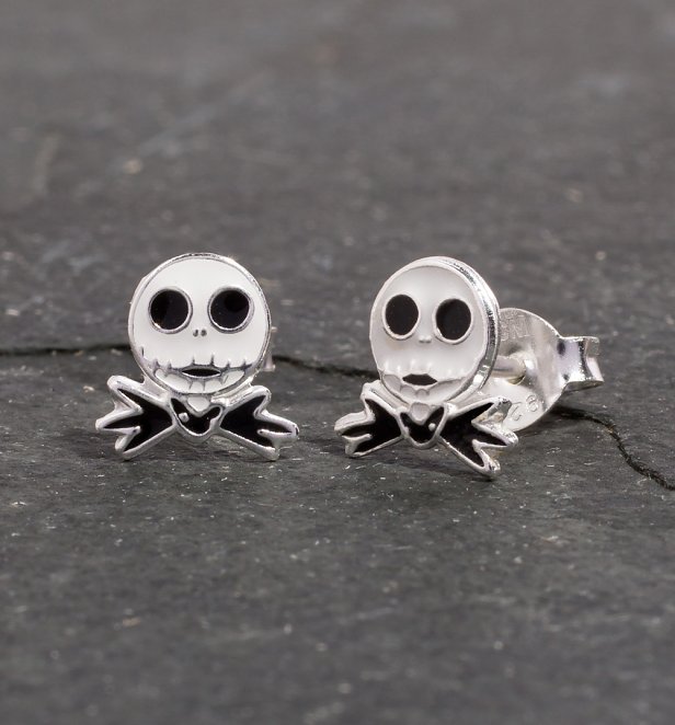 Disney Nightmare Before Christmas Jack Skellington Sterling Silver Stud Earrings