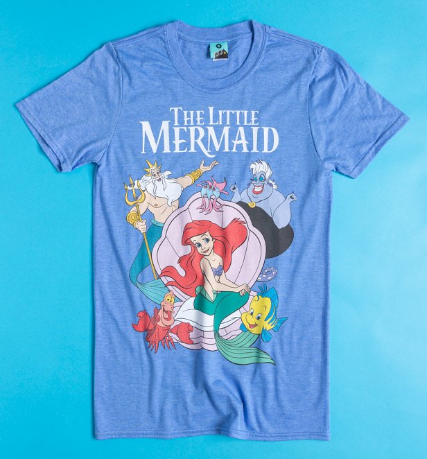Disney The Little Mermaid 90s Blue Marl T-Shirt Disney The Little Mermaid 90s Blue Marl T-Shirt