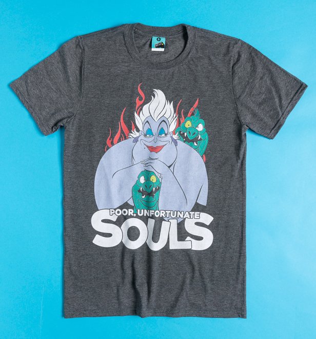 Disney The Little Mermaid Ursula Poor Unfortunate Souls Charcoal Marl T-Shirt Disney The Little Mermaid Ursula Poor Unfortunate Souls Charcoal Marl T-Shirt