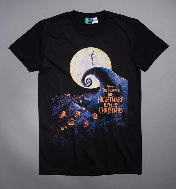 Disney The Nightmare Before Christmas Movie Poster Black T-Shirt