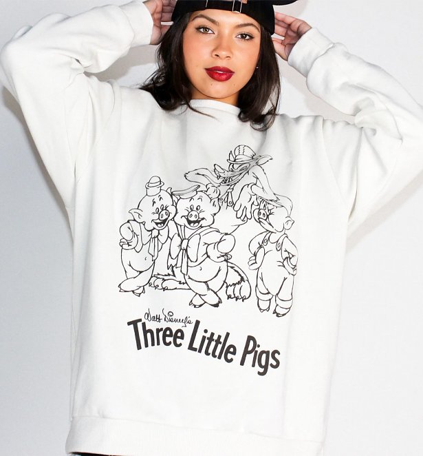 Disney 100 Three Little Pigs Crewneck Sweater from Cakeworthy Disney 100 Three Little Pigs Crewneck Sweater from Cakeworthy