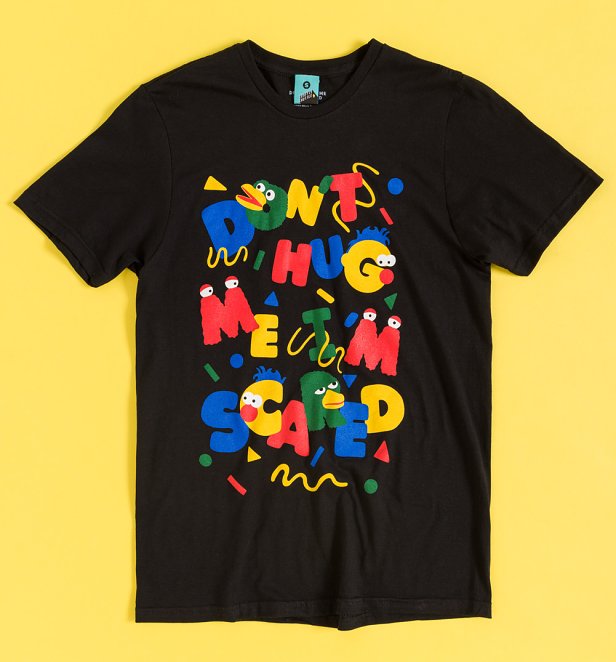 Don't Hug Me I'm Scared Letters Black T-Shirt Don't Hug Me I'm Scared Letters Black T-Shirt