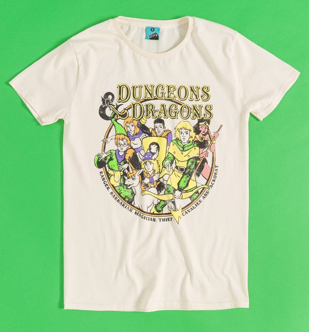 Dungeons and Dragons Cartoon Group Natural T-Shirt