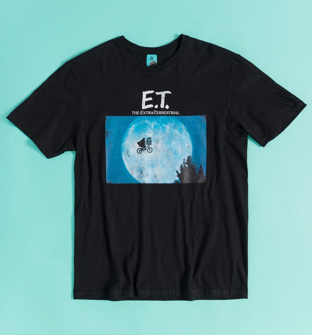 E.T. Movie Collage Black T-Shirt