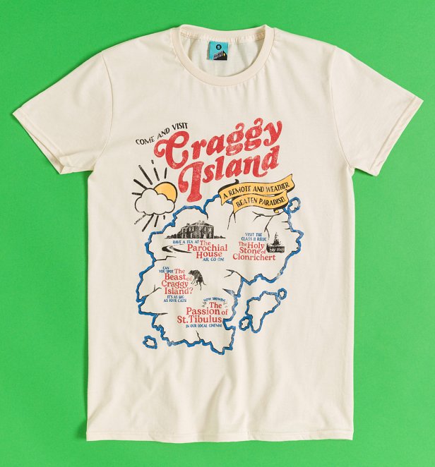 Father Ted Inspired Craggy Island Map Natural T-Shirt