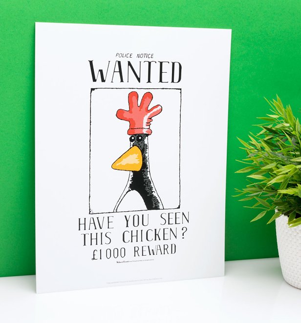 Wallace & Gromit Feathers McGraw Wanted Poster 11' x 14' Art Print