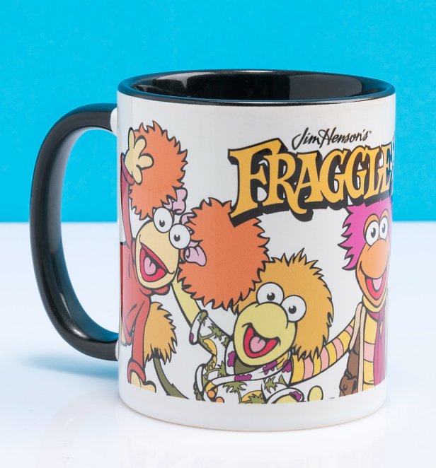 Fraggle Rock Gang Black Handle Mug Fraggle Rock Gang Black Handle Mug