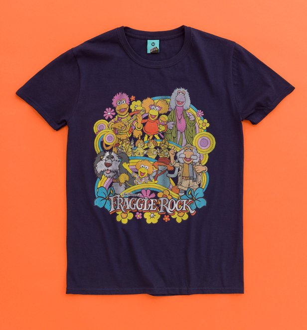 Fraggle Rock Rainbow Parade Navy T-Shirt