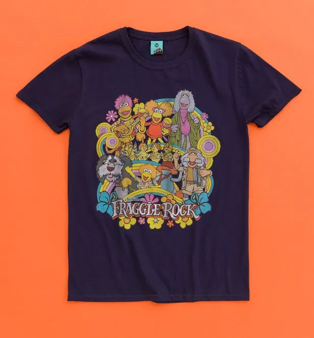 Fraggle Rock Rainbow Parade Navy T-Shirt