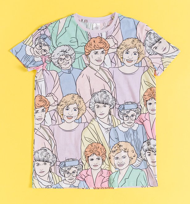 Golden Girls Pastel All Over Print T-Shirt from Cakeworthy