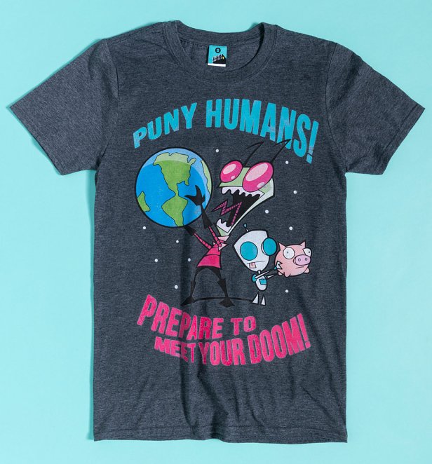 Invader Zim Meet Your Doom Charcoal Marl T-Shirt Invader Zim Meet Your Doom Charcoal Marl T-Shirt