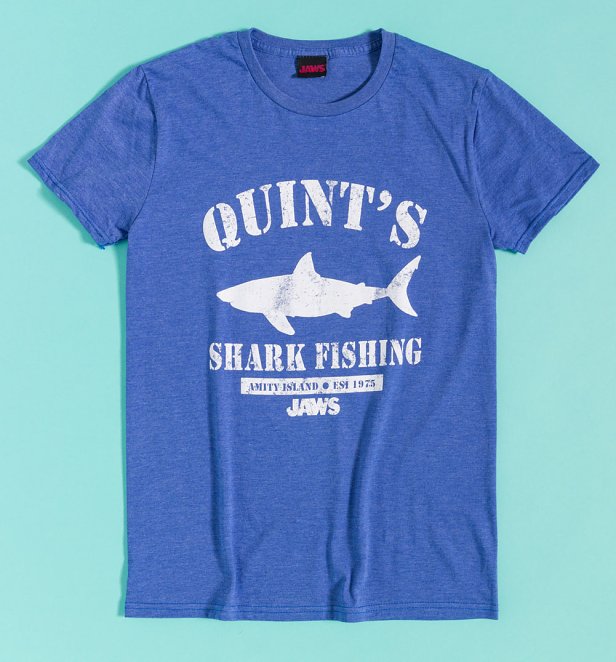 Jaws Quint's Shark Fishing Blue T-Shirt