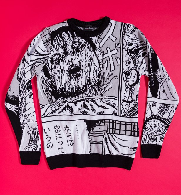 Junji Ito Collage Knitted Jumper Junji Ito Collage Knitted Jumper