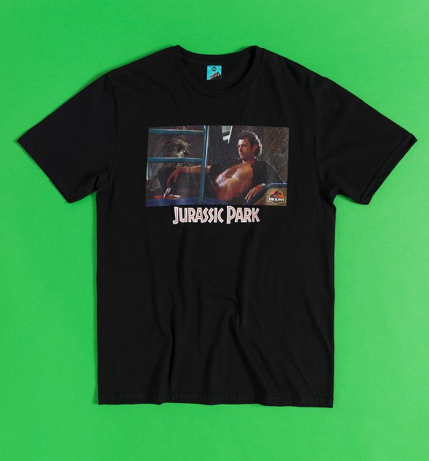 Jurassic Park Ian Malcolm Scene Black T-Shirt