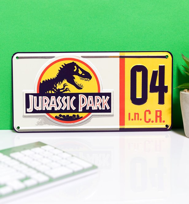 Jurassic Park Numberplate Tin Sign